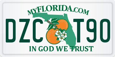FL license plate DZCT90