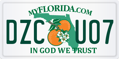 FL license plate DZCU07