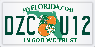 FL license plate DZCU12