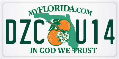 FL license plate DZCU14