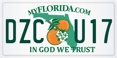 FL license plate DZCU17