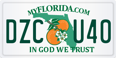 FL license plate DZCU40