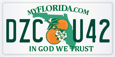 FL license plate DZCU42