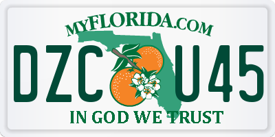 FL license plate DZCU45
