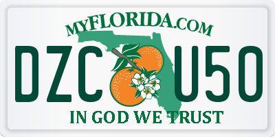 FL license plate DZCU50