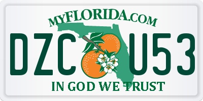 FL license plate DZCU53