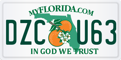 FL license plate DZCU63
