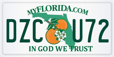 FL license plate DZCU72
