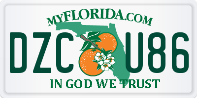 FL license plate DZCU86