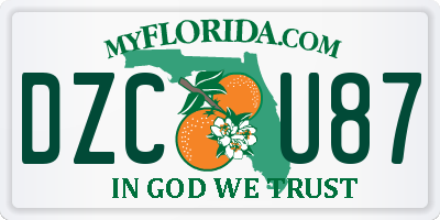 FL license plate DZCU87