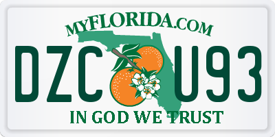 FL license plate DZCU93