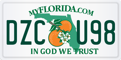 FL license plate DZCU98