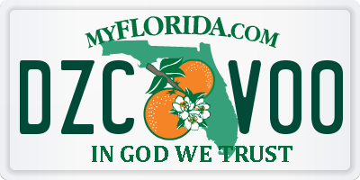 FL license plate DZCV00