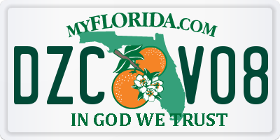 FL license plate DZCV08