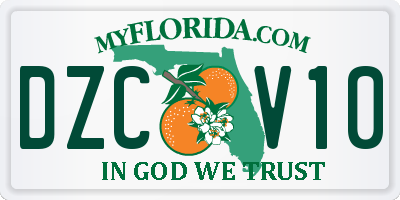 FL license plate DZCV10
