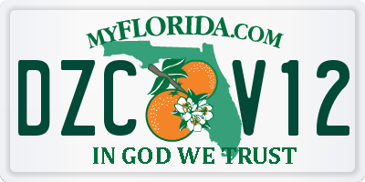 FL license plate DZCV12