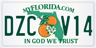 FL license plate DZCV14