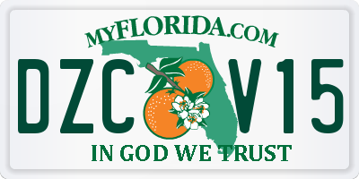 FL license plate DZCV15