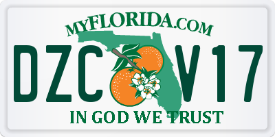 FL license plate DZCV17