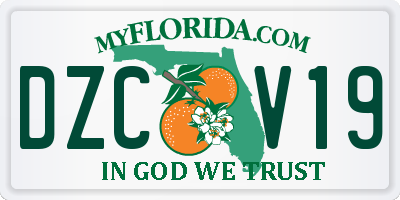 FL license plate DZCV19