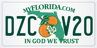 FL license plate DZCV20