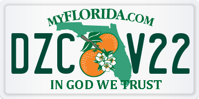 FL license plate DZCV22