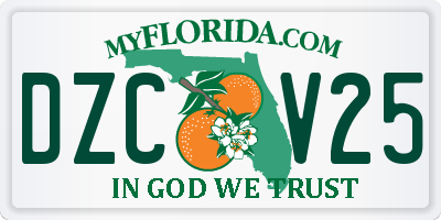 FL license plate DZCV25