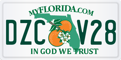 FL license plate DZCV28