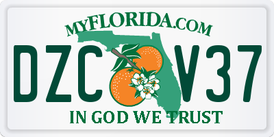 FL license plate DZCV37