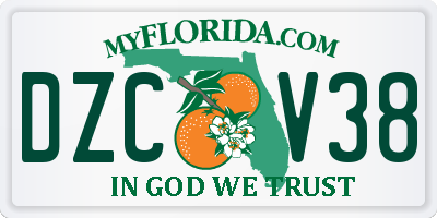 FL license plate DZCV38