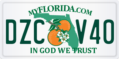 FL license plate DZCV40