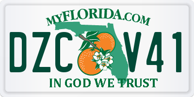FL license plate DZCV41