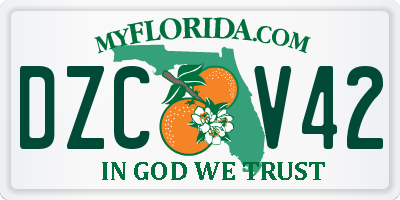 FL license plate DZCV42