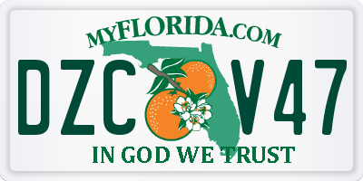 FL license plate DZCV47