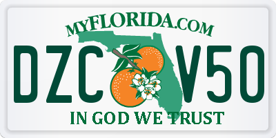 FL license plate DZCV50