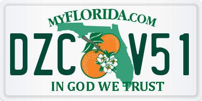 FL license plate DZCV51
