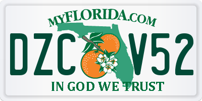 FL license plate DZCV52