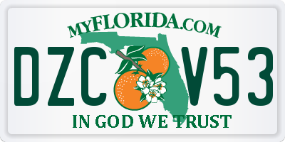 FL license plate DZCV53