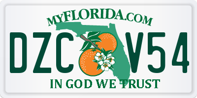 FL license plate DZCV54