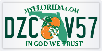 FL license plate DZCV57