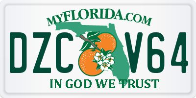 FL license plate DZCV64