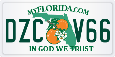FL license plate DZCV66