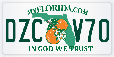 FL license plate DZCV70