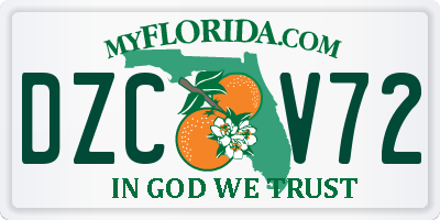 FL license plate DZCV72