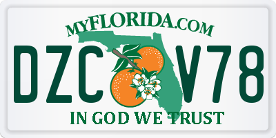 FL license plate DZCV78