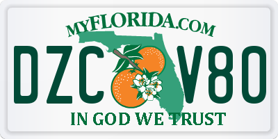 FL license plate DZCV80