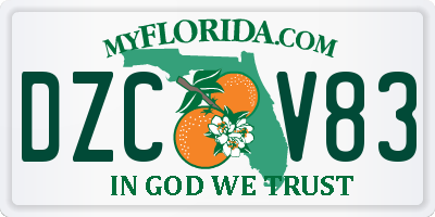 FL license plate DZCV83