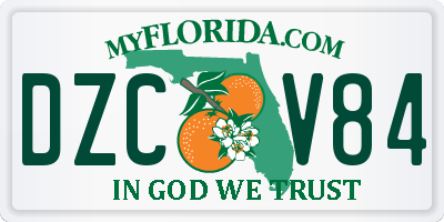 FL license plate DZCV84