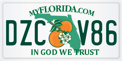 FL license plate DZCV86