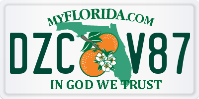 FL license plate DZCV87